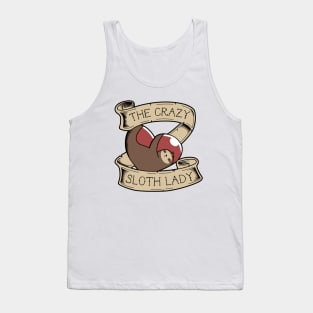 Crazy Sloth Lady Tattoo Tank Top